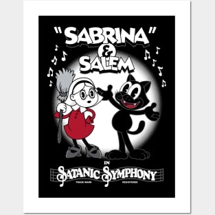 Vintage Cartoon Sabrina Witch and Black Cat Posters and Art